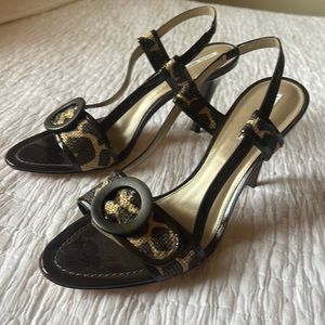 VIA SPIGA 4 1/4 “ heels brown/gold Not worn